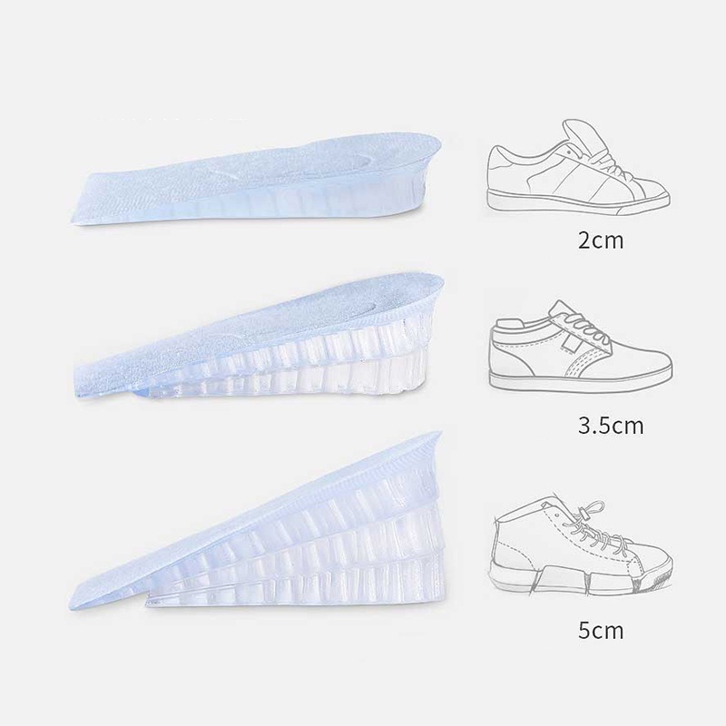 [Mới] Đệm Lót Giày Tăng Chiều Cao 3 Lớp Bằng Silicon Nhẹ Nhàng Thoáng Khí Thoải Mái