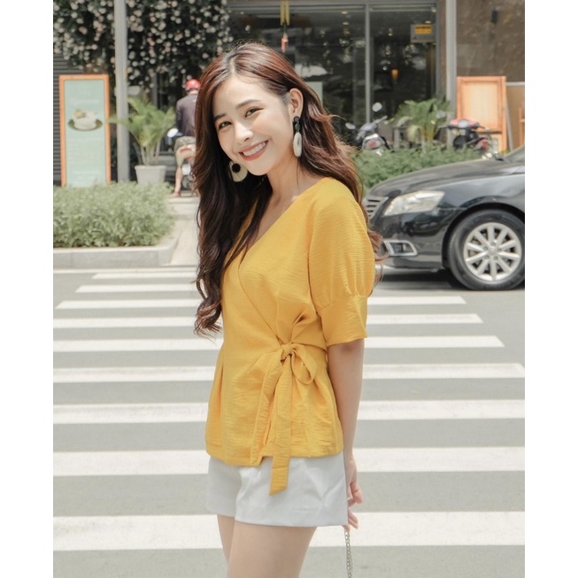 Áo vạt chéo cột nơ Elly clothing