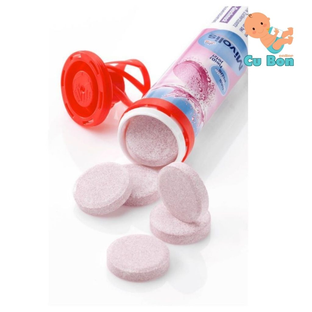 Viên Sủi Mivolis Bổ Sung Sắt Và Vitamin C Eisen của Đức hộp 20 viên hương trái cây Cassis Geschmack Ngăn ngừa thiếu máu
