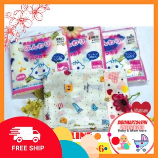 Set 10c Khăn xô sữa 2 lớp xuất Nhật hoa văn.
