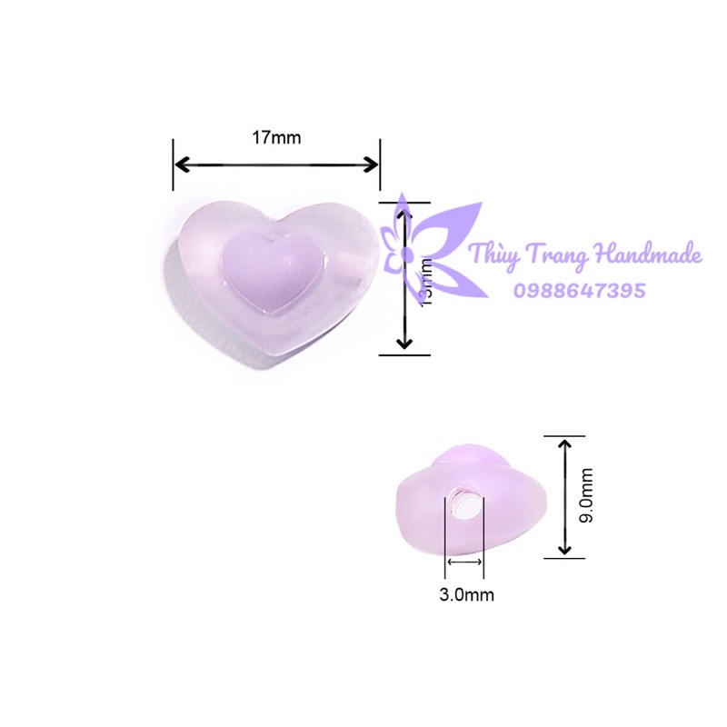 Charm nhựa acrylic có nhân dùng làm trang sức DIY, handmade
