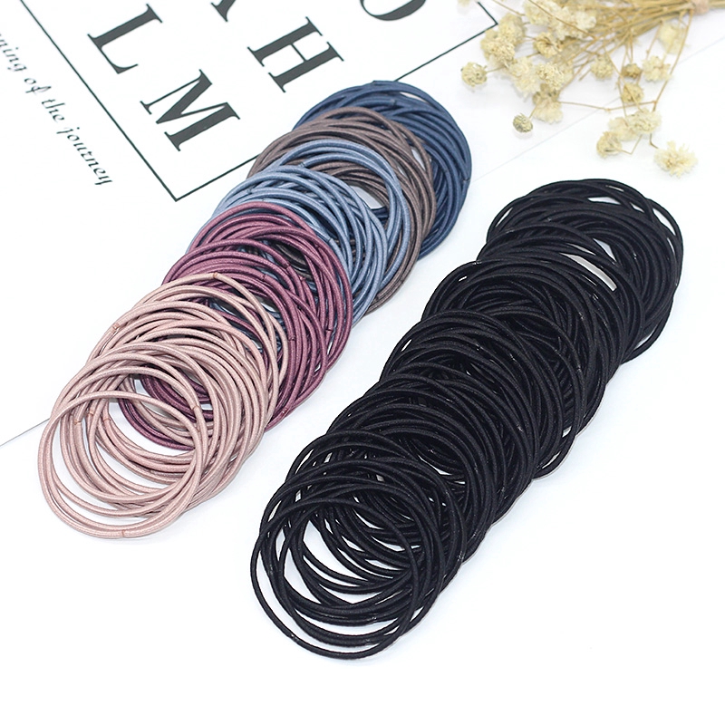 Set 100 Dây Buộc Tóc Co Giãn Nhiều Màu Cho Bé Gái
