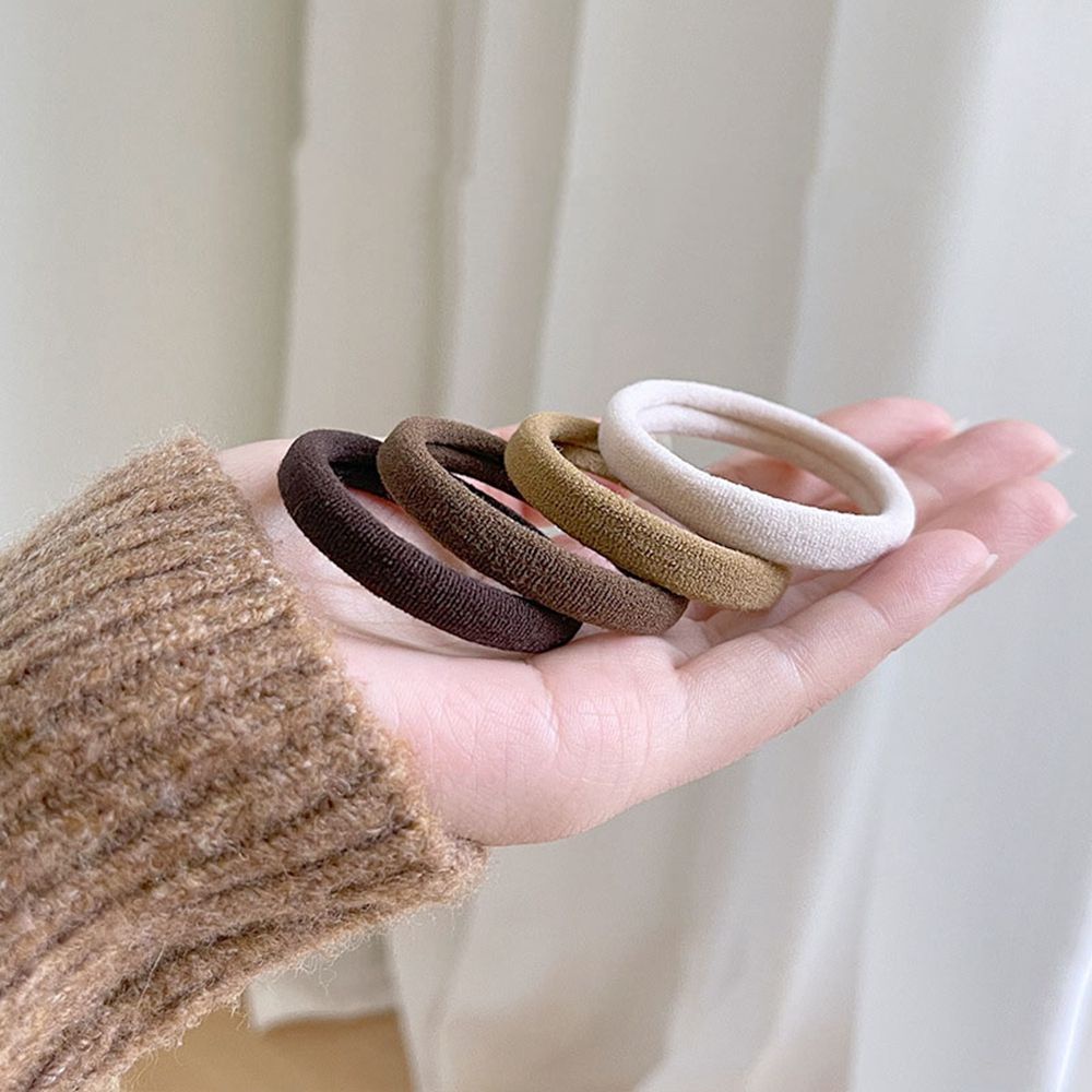 Set 5/20 dây buộc tóc co giãn màu trơn phong cách Hàn Quốc đơn giản cho nữ
