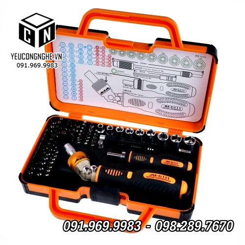 Bộ dụng cụ sửa chữa kèm hộp đựng chuyên nghiệp 69 trong 1 JM-6111 cho thợ kỹ thuật, đồ gia dụng tại nhà