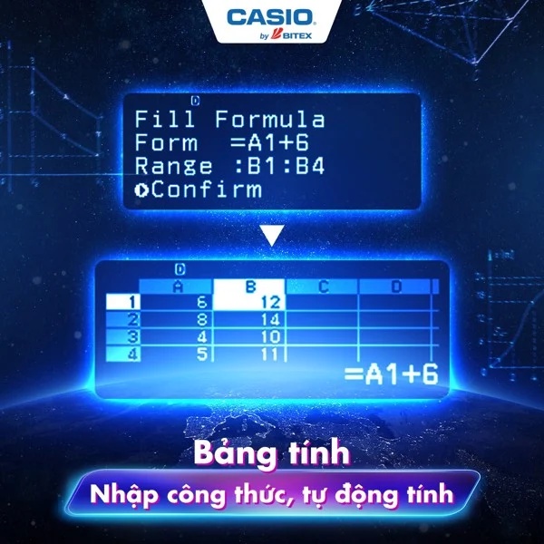 Máy Tính CASIO FX-880BTG , Phiên bản cải tiến , Cầm Tay , bỏ túi , đi học , bảo hành 7 năm , longtime