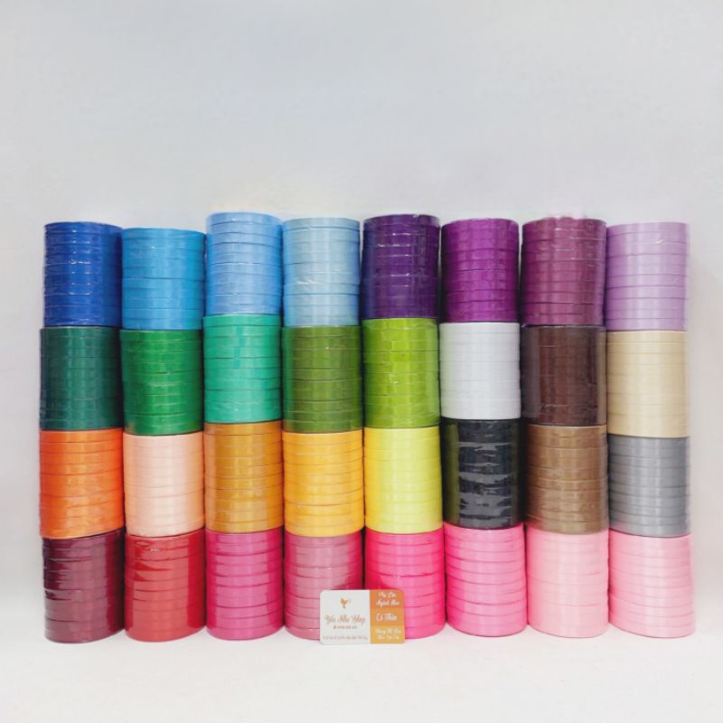 1 cuộn ruy băng 1cm màu trơn dài 22m