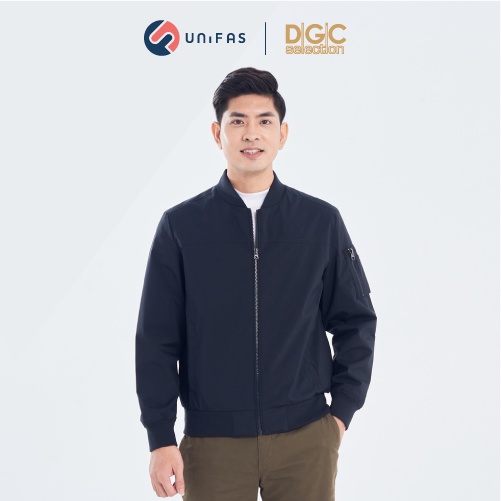 Áo khoác bomber nam vải gió 2 lớp túi khóa kéo, tay bo len cao cấp DGCs - WAJKBA12M