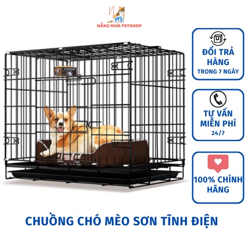 Chuồng chó, chuồng mèo sơn tĩnh điện size Lớn XL 90x60x63cm