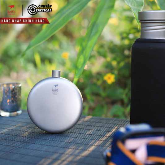 Bình Đựng Rượu Titanium Roud Flask 150ml Keith Ti9302