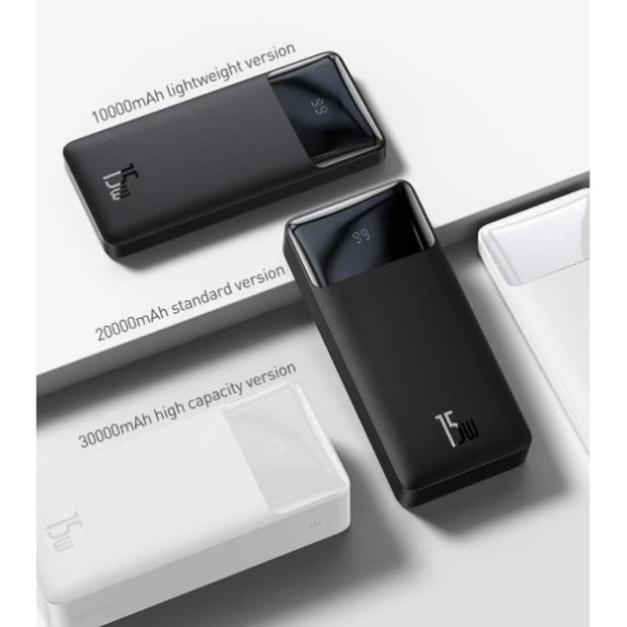 Pin sạc dự phòng 15W 30000mAh Chính Hãng  Baseus Bipow Power Bank 2 Cổng sạc nhanh Cho Iphone , Samssung ,OPPO , Xiaomi