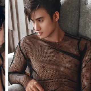 Áo thun lưới sexy tay dài