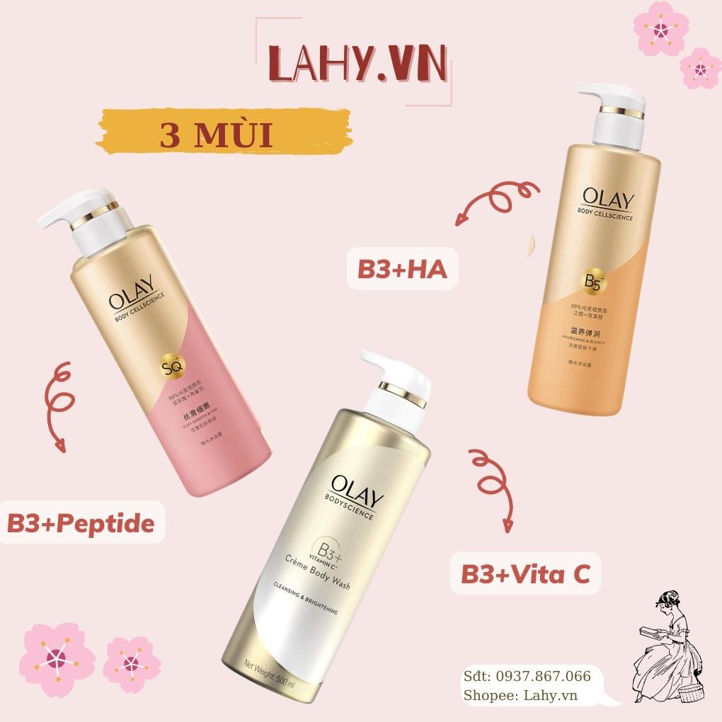 Sữa tắm Olay B3 Retinol/Peptide/Vitamin C dưỡng ẩm sáng da chống lão hóa 500ml (có bill)