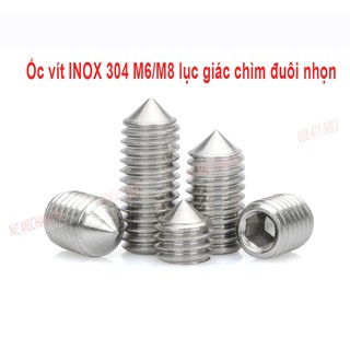 Ốc vít trí Inox 304 M6 /M8 lục giác chìm đuôi nhọn
