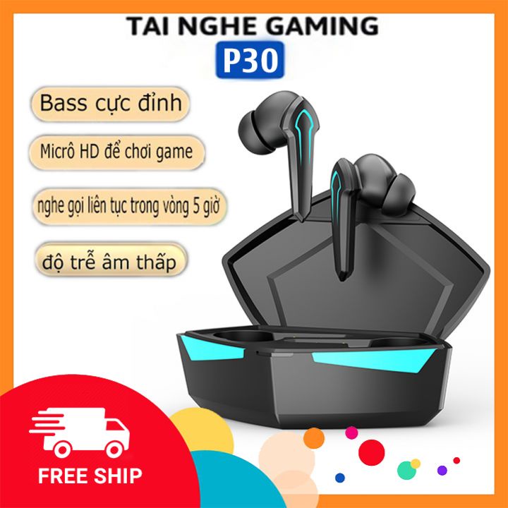 ⚡FREESHIP⚡ Tai Nghe Bluetooth Gaming, Tai Nghe Không Dây Có Míc, Độ Trễ Thấp, Bass Hay