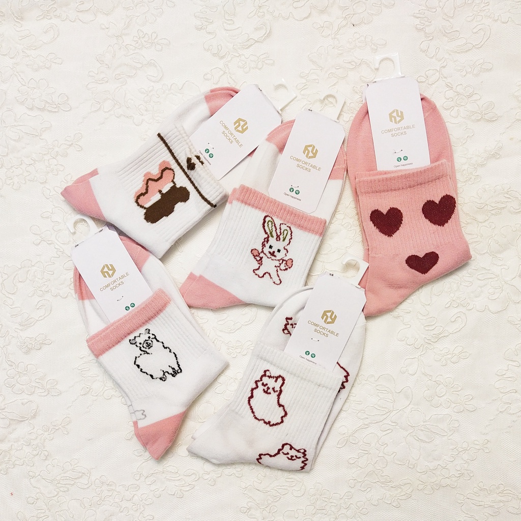 set 5 đôi tất thời trang hàn quốc