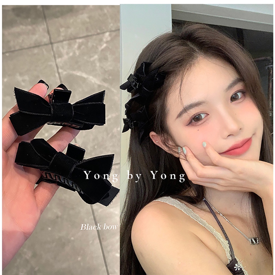 1 Chiếc Kẹp Tóc Nhung Đen Tiểu Thư | Cài Đầu Công Chúa