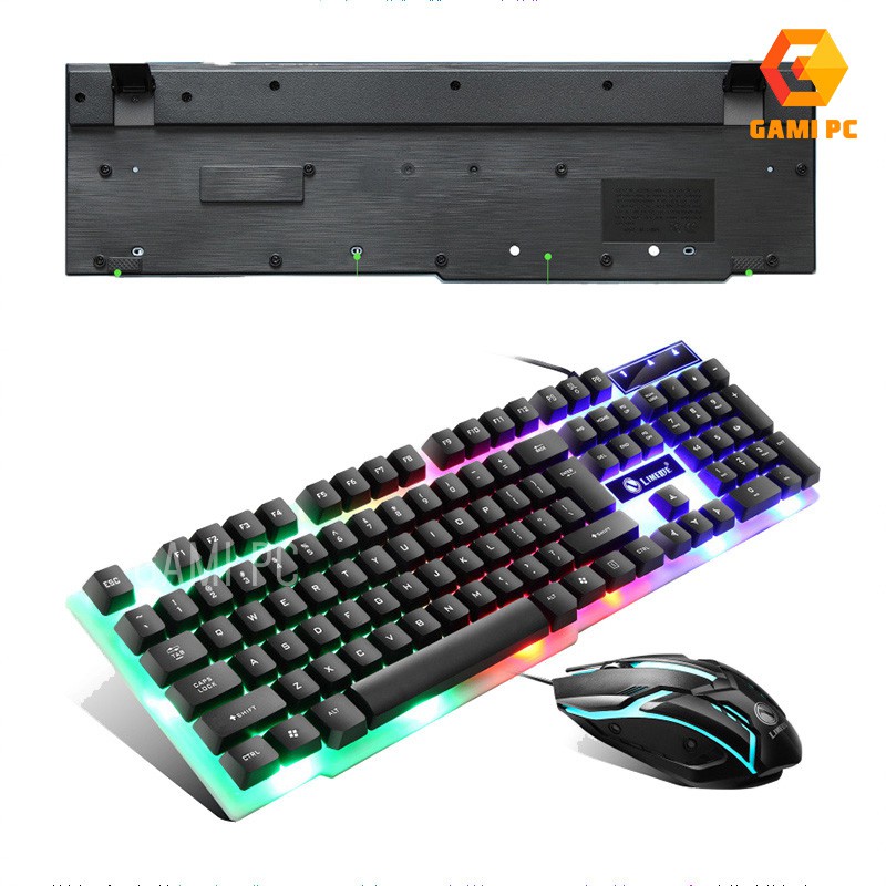 Bộ bàn phím LIMEIDE GTX300 giả cơ và chuột game màu đen Led 7 màu cầu vồng 1023KM | BigBuy360 - bigbuy360.vn