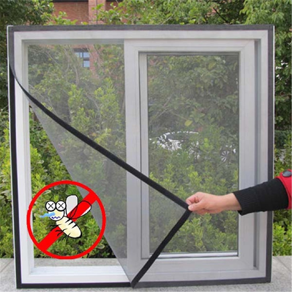Màn hình chống muỗi vô hình 130 * 150cm Màn hình không từ tính Windows Chống muỗi Nets Tự dính Velcro Lưới chống muỗi