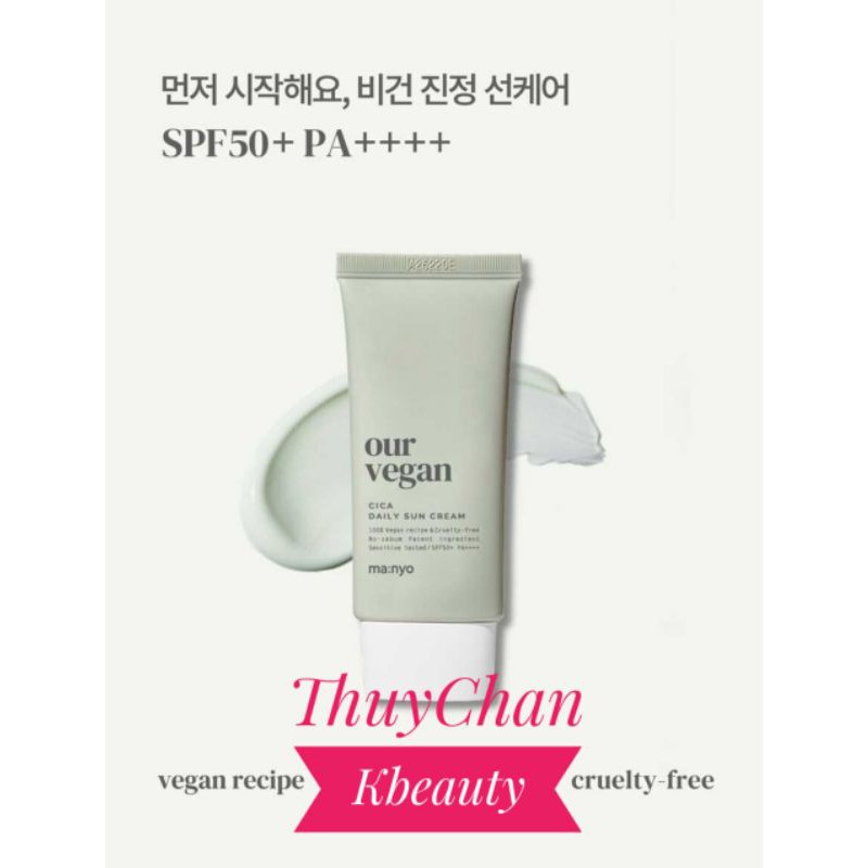 MS49  Kem chống nắng vật lí Manyo Our Vegan Cica/Basic/Tone up Daily Sun Cream 50ml