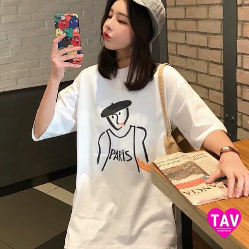 Áo thun nam nữ paris Freesize