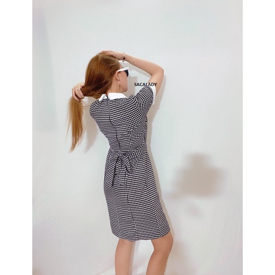 Đầm Caro Nhí Trắng Đen - 3863