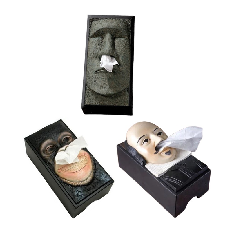 Hộp Đựng Khăn Giấy Bằng Nhựa Resin Hình Tượng Mới Lạ Cho Phòng Tắm / Phòng Ngủ