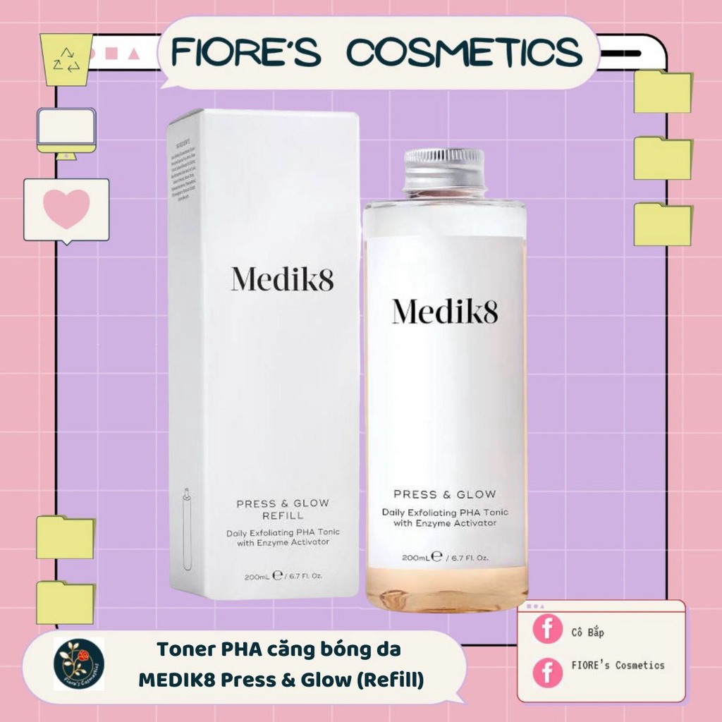 Toner căng bóng da Medik8 Press & Glow 200ml