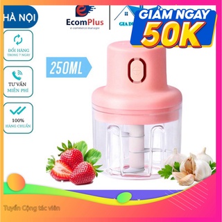 Máy Xay Mini Sạc Điện Cầm Tay 250Ml, Xay Thịt, Xay Đồ Ăn Dặm Cho Bé, Gia Vị, Tỏi, Ớt Siêu Tiện Dụng