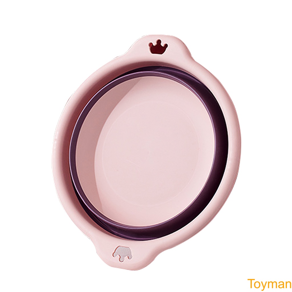 Foldable Washbasin with Handles Travel Basin with Hanging Holes Collapsible Portable Baby Basin for Home Camping