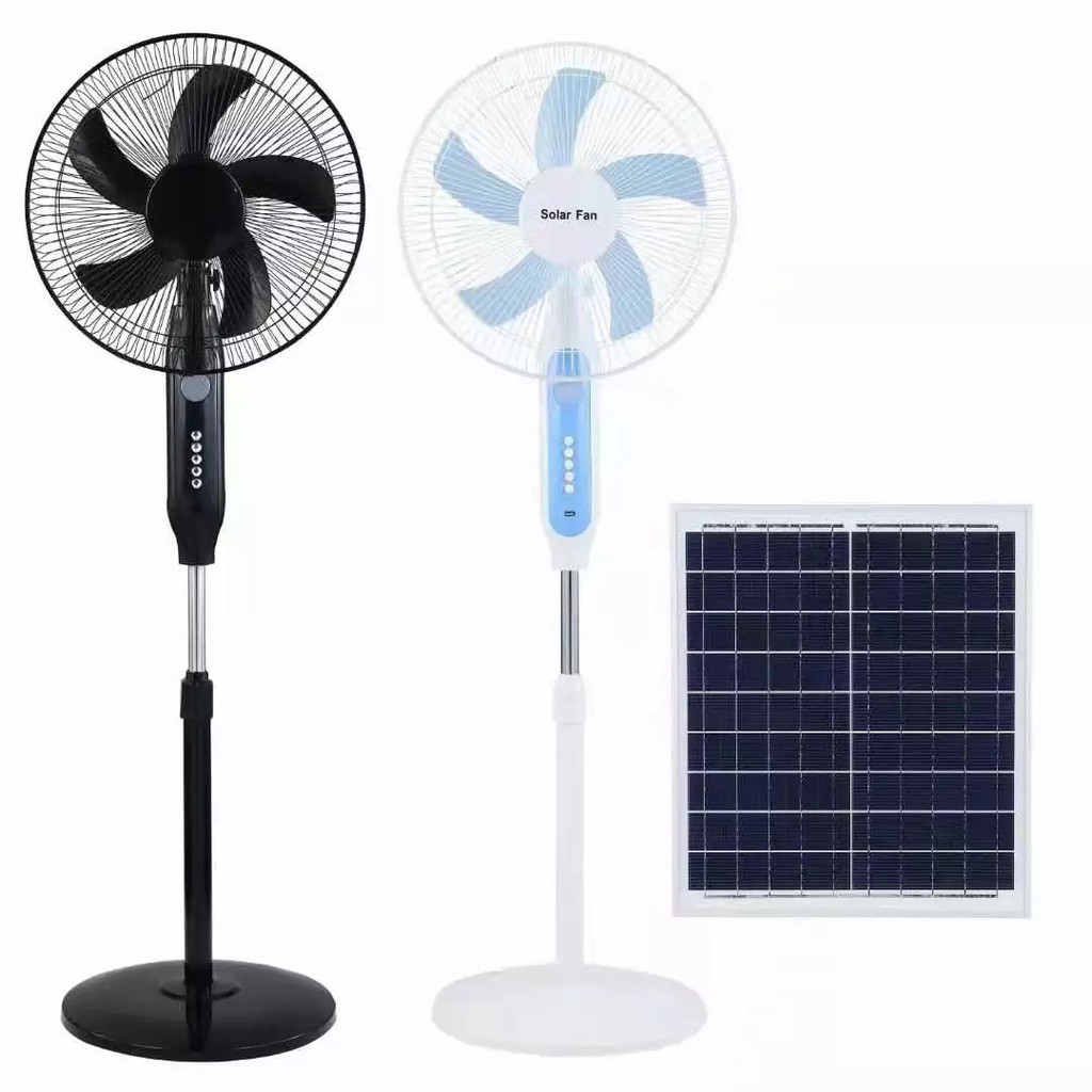Quạt năng lượng mặt trời Solar Fan, quạt tích điện có đèn và cổng sạc USB- Quạt cây