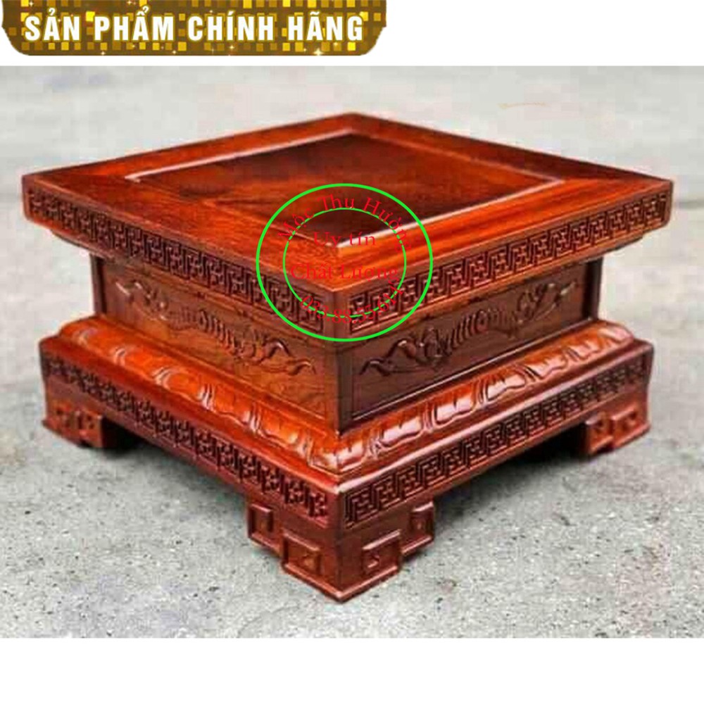 Kỉ đục gỗ Hương-Đô n vuông chân loa kê tượng cao 20cm