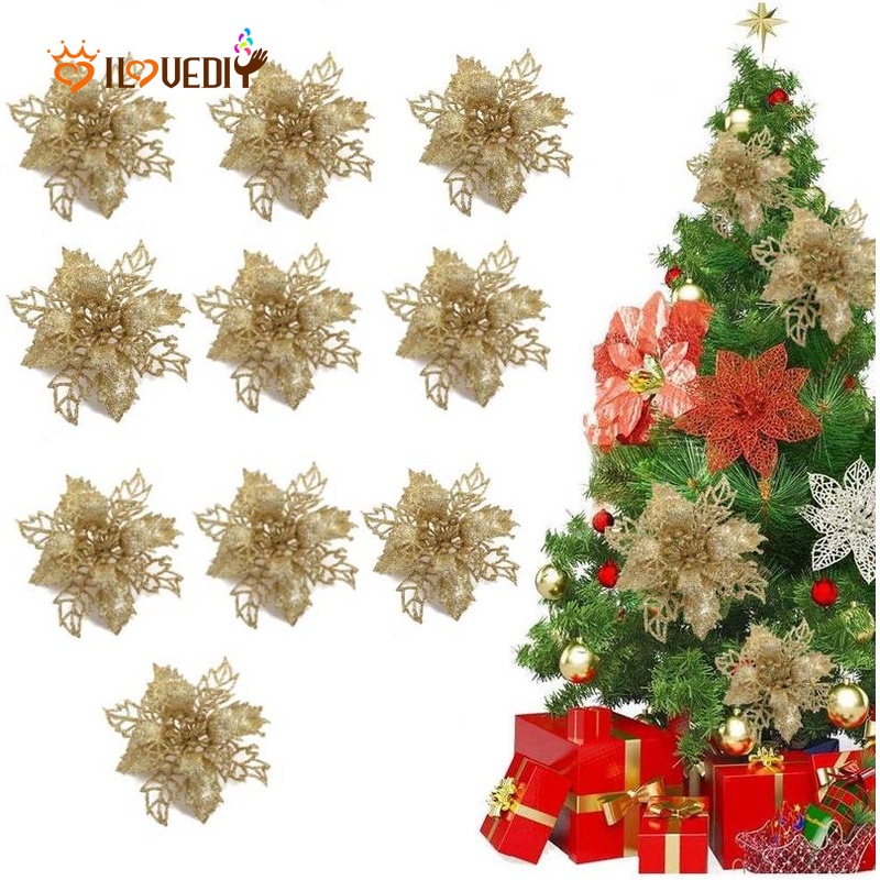 Bộ 5 Vòng Hoa Giả Kim Tuyến Trang Trí Giáng Sinh