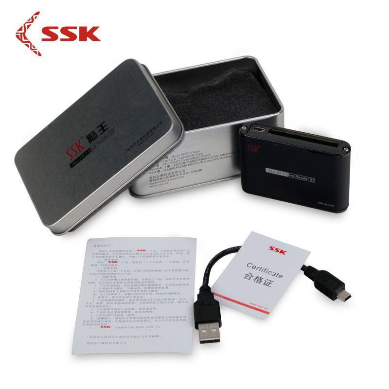 Đầu đọc thẻ CF-SD-micro SD-MMC-M2-MS-XD Chính hãng SSK (Reader All One SSK0712-SCRM025)
