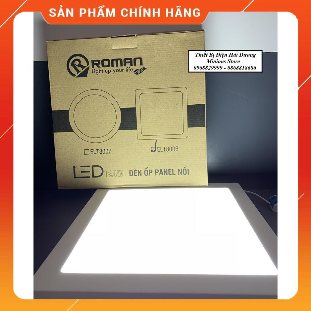 Đèn ốp nổi panel LED Roman ELT8006/8007 24W (Vuông/Tròn)