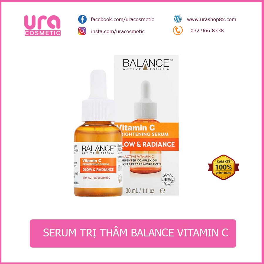 Tinh chất dưỡng trắng, giảm thâm cho da mụn Balance Vitamin C 30ml ( có hóa đơn đỏ)