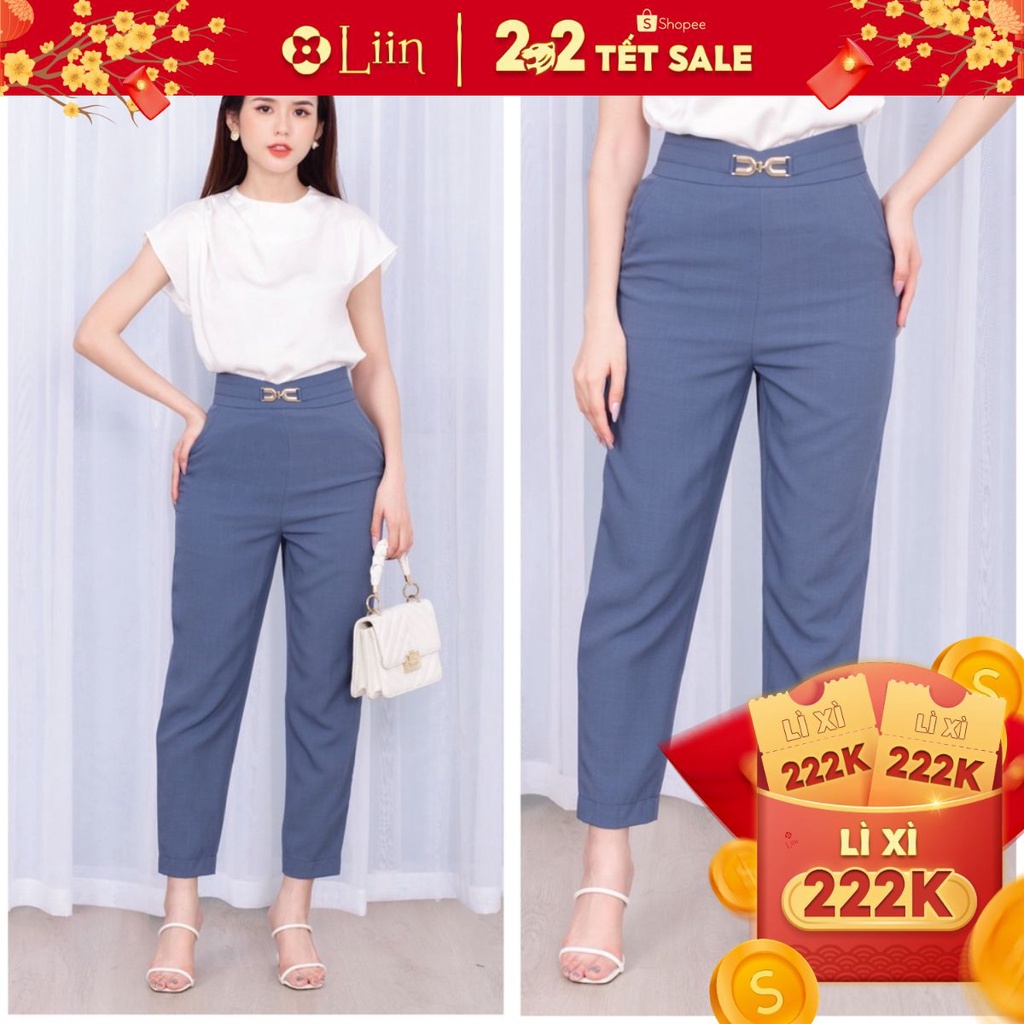 Quần Baggy Xanh Xước form công sở dáng đứng mặc thoải mái Liin Clothing Q3488