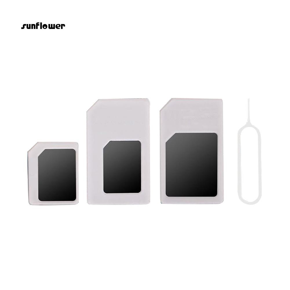 4Pcs Universal Mobile Phone Nano SIM to Micro/Standard Card Adapter Converter