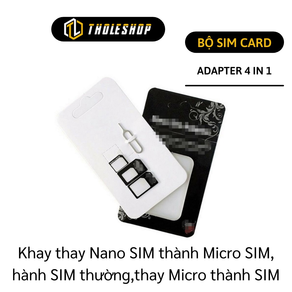Chuyển Đổi Thẻ Sim - Bộ SIM Card Adapter 4 trong 1 Nano Micro SIM Adapter 5652