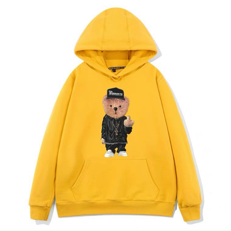 [ HÓT_GẤU ] ÁO HOODIE PHOM NAM NỮ IN PÉT HÌNH GẤU ĐỘI NÓN CỰC ĐẸP