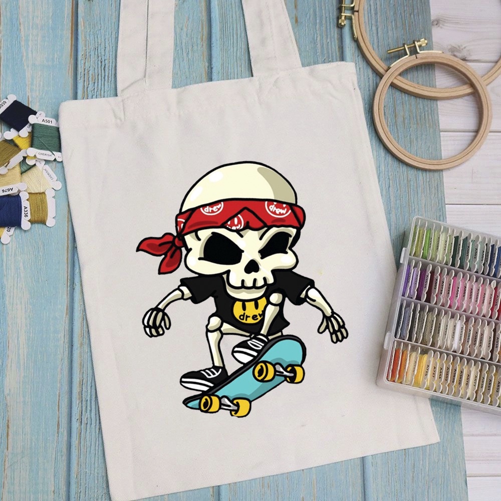 Túi vải túi Tote DREW - Mẫu 1 vải canvas dày đẹp cho nữ có khóa miệng đi học đi chơi. In hình theo yêu cầu