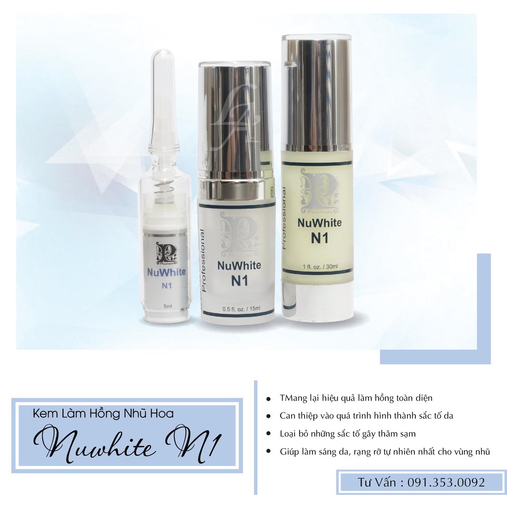 Hồng nhũ hoa nuwhite N1 15ml, hồng bikini nuwhite v1