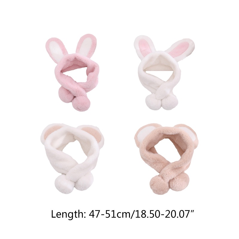 Khăn Choàng Cổ Giữ Ấm Tai Thỏ Giả Lông Thú Dành Cho Trẻ Em