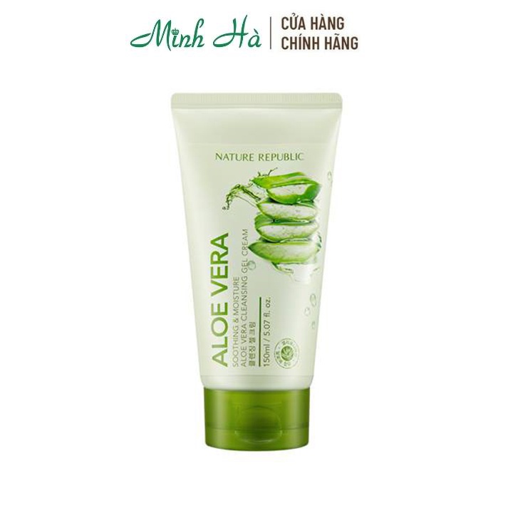 Kem tẩy trang Nature Republic Soothing &amp; Moisture Aloe Vera Cleansing Gel Cream 150ml làm dịu da