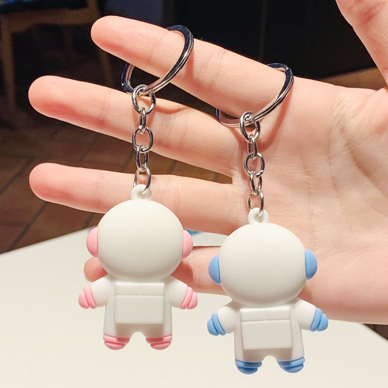 Móc khóa hình phi hành gia hoạt hình sáng tạo làm bằng silicon