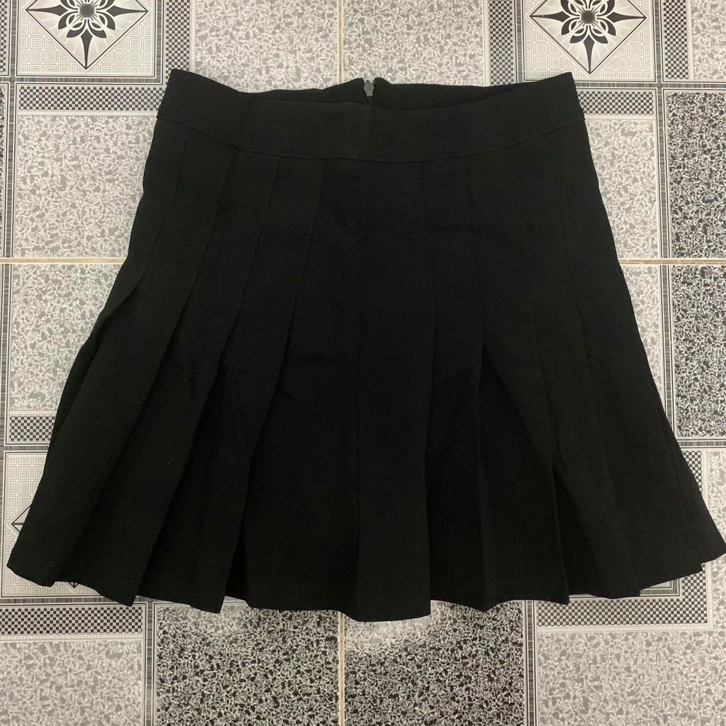 [Kèm hình thật] Chân váy tennis váy xếp li đen có dây kéo cryaotic10 | BigBuy360 - bigbuy360.vn