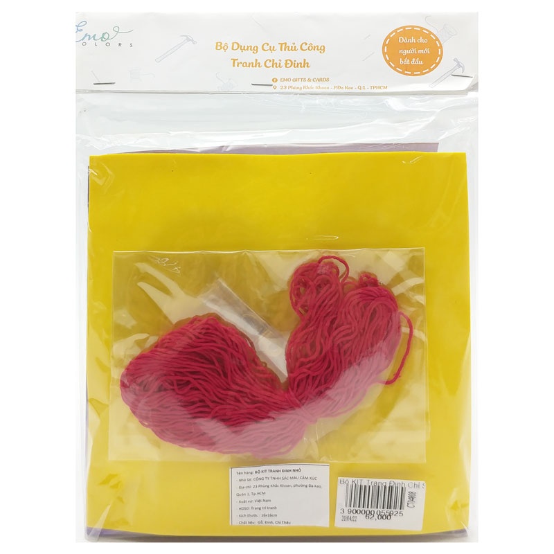 Bộ Dụng Cụ Thủ Công Tranh Chỉ Đinh Size S 16 x 16 cm - Emocolors (Mẫu Màu Giao Ngẫu Nhiên)