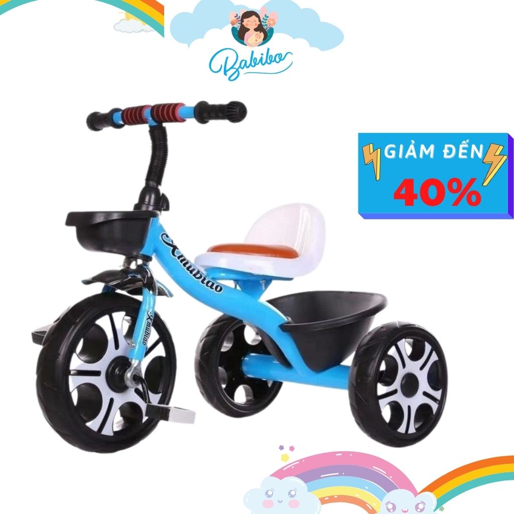 Xe đạp 3 bánh cho bé Babibo Kids Xe 3 bánh có ghế da và hộp đựng đồ đằng sau phong cách cho bé từ 1 đến 7 tuổi