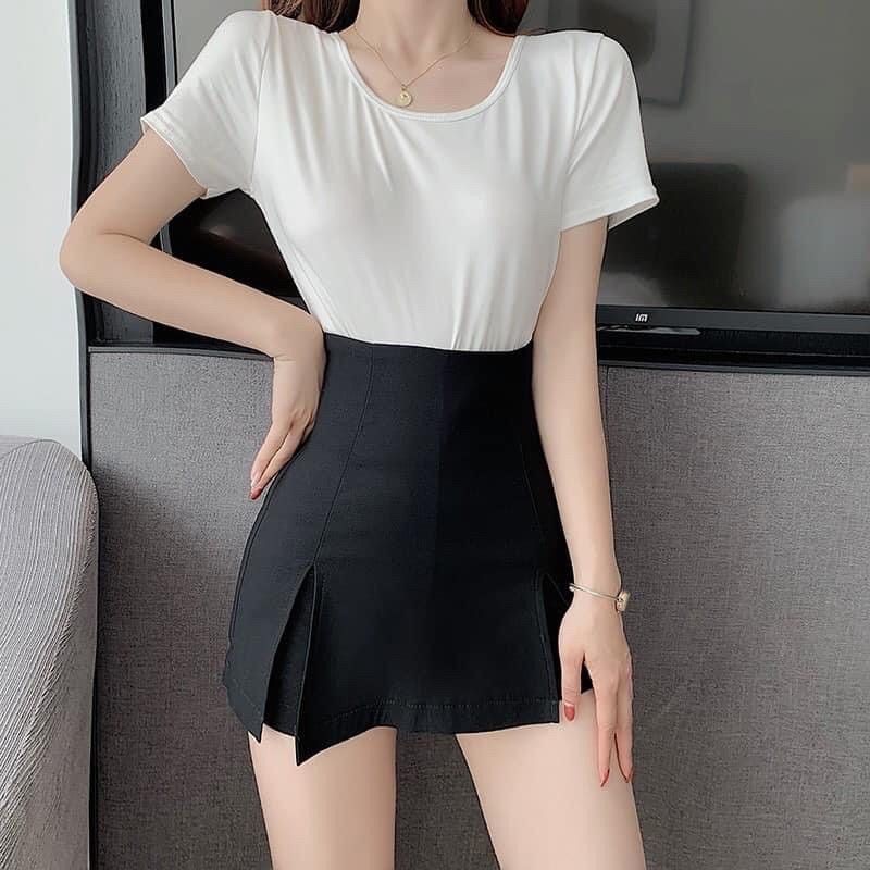 Quần giả váy phối nút bọc siêu xinh