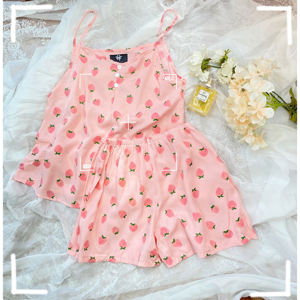 [Mã SKAMCLU7 giảm 10% tối đa 50K đơn 0Đ] Set đồ ngủ 2 dây nhiều màu có hoạ tiết ulzzang form rộng basic - Made by FIin