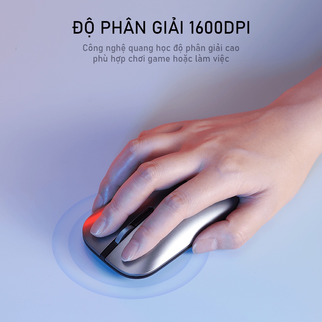 Chuột Không Dây Tĩnh Âm ROBOT M510 USB Nano 2.4GHz Độ Phân Giải 1600DPI Con Lăn Kim Loại